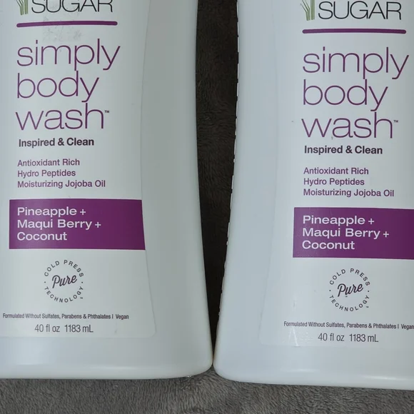 Raw Sugar Simply Body Wash Pineapple + Maqui Berry + Coconut (40 oz) 2 Pack - Picture 2 of 3